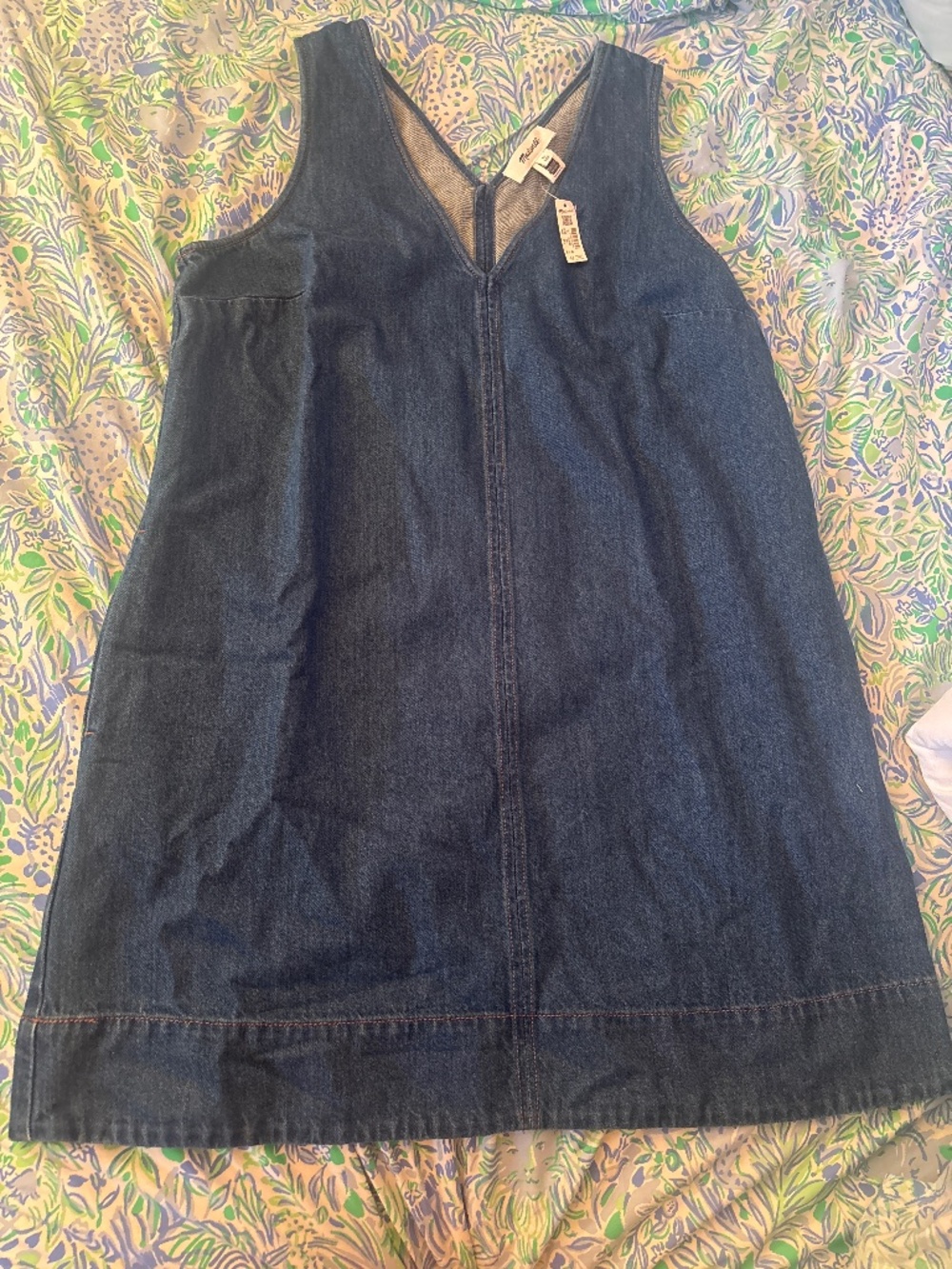 Madewell Denim V Neck Sleeveless Mini Dress
